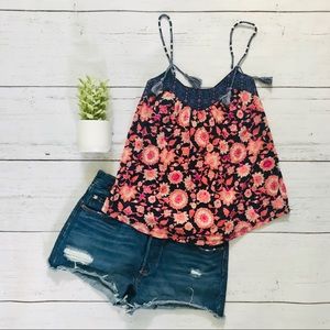 LUCKY BRAND Women’s Tassel Tie Strap Tank Top